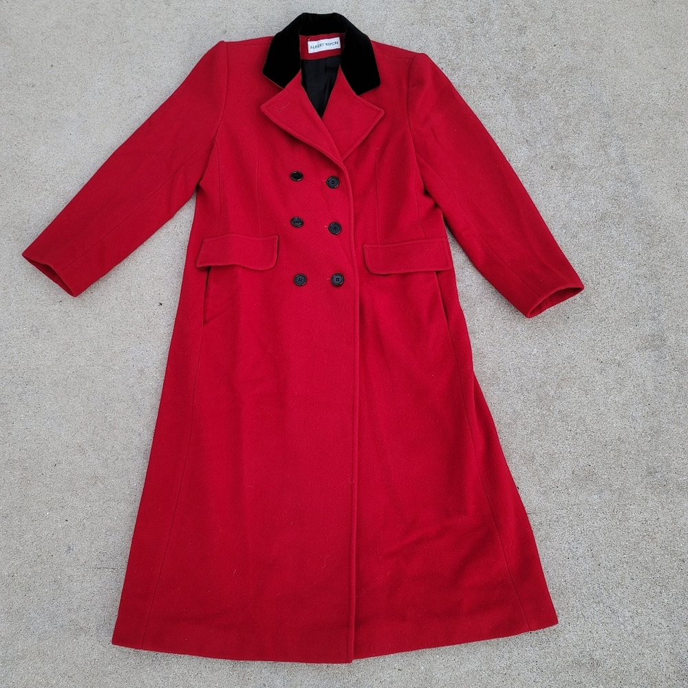 VINTAGE WOOL Women’s Long Coat Size 12/14 - Picture 1 of 8